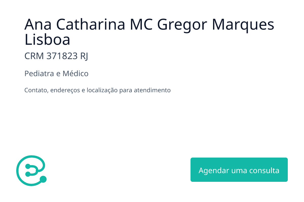 Ana Catharina Mc Gregor Marques Lisboa Pediatra Em Rio De Janeiro Rj